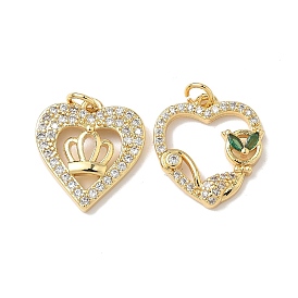 Латунные микро проложить кубического циркония подвески, с целью перехода в кольце, сердце, без свинца и без кадмия, долговечный