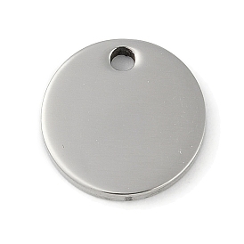 304 Stainless Steel Charms, Stamping Blank Tag, Flat Round Charms