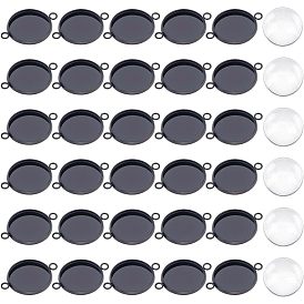 Набор для изготовления плоского круглого купольного соединителя своими руками, включая настройки звеньев из нержавеющей стали, Кабошоны из стекла