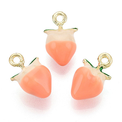 Подвески из эмали и сплава, персиковое очарование, золотой свет, стойки покрытие, без кадмия, без никеля и без свинца