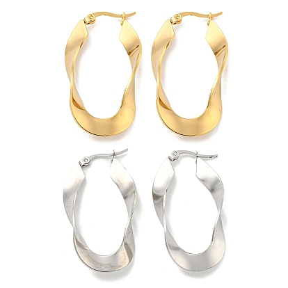 202 серьги-кольца неправильной овальной формы из нержавеющей стали, с 304 штифтами из нержавеющей стали для женщин