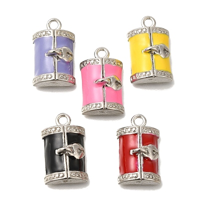 Латунь эмаль подвески, платина, прямоугольная коробка-подвеска