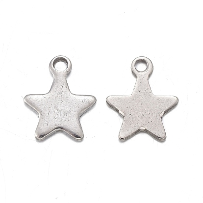 201 Stainless Steel Charms, Laser Cut, Stamping Blank Tag, Star