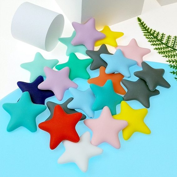 Star Silicone Beads, Chewing Beads For Teethers, DIY Nursing Necklaces Making