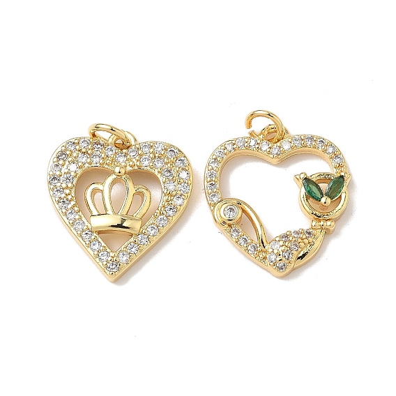 Латунные микро проложить кубического циркония подвески, с целью перехода в кольце, сердце, без свинца и без кадмия, долговечный