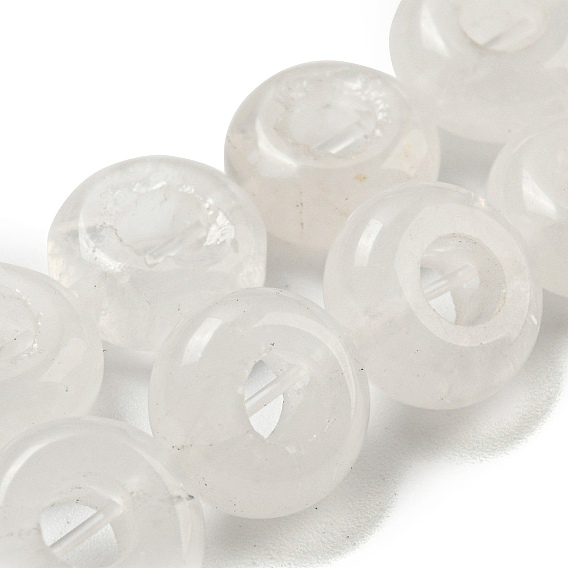 Natural Quartz Crystal Beads Strands, Rock Crystal Rondelle Beads