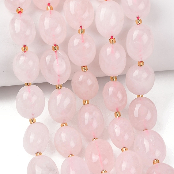 Природного розового кварца нитей бисера, самородки, упавший камень, с бисером