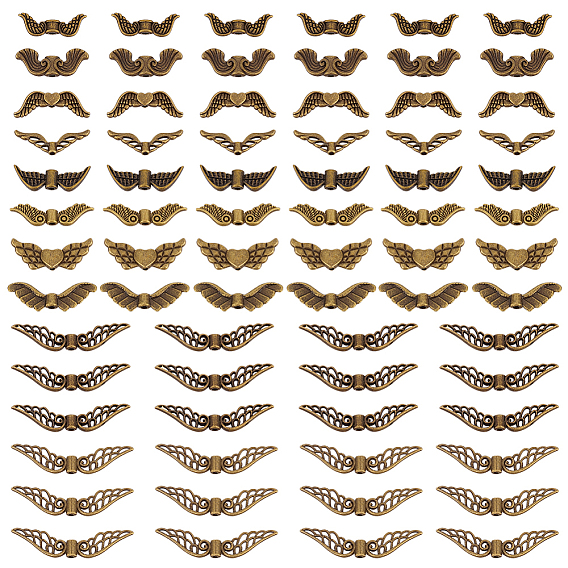 200 шт 10 стили бусины из сплава в тибетском стиле, крыло