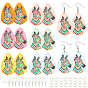 Kits de fabrication de boucles d'oreilles nbeads diy, y compris 24 pcs 6 couleurs pendentifs en acétate de cellulose (résine), 24 crochets de boucle d'oreille en fer et 30 anneaux de saut