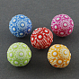 Акриловые бусины, ремесла стиль, круглые, разноцветные, 15x15 мм, отверстие : 2 мм