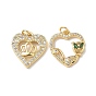 Латунные микро проложить кубического циркония подвески, с целью перехода в кольце, сердце, без свинца и без кадмия, долговечный