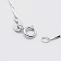 925 Sterling Silver Chain Necklaces, with Spring Ring Clasps, with 925 Stamp