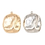 304 Stainless Steel Pendants, Hammered Rectangle Charms