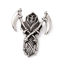 Tibetan Style 304 Stainless Steel Pendants, Skull