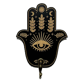 Wooden Hamsa Hand/Hand of Miriam with Eye Wall Decoration, for Living Room Wall Hanging
