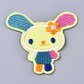 Rabbit Appliques, Computerized Embroidery Cloth Iron on/Sew on Patches, Costume Accessories