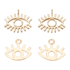 20Pcs 2 Style Brass Pendants, Eye