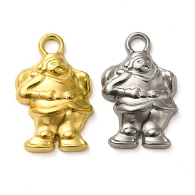 Christmas Ion Plating(IP) 304 Stainless Steel Pendants, Santa Claus Charm