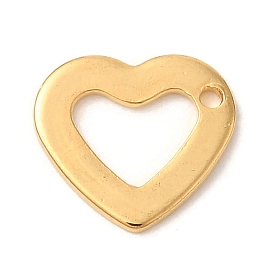 Ion Plating(IP) 304 Stainless Steel Charms, Heart Charm