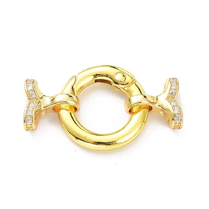 Латунное микропейв, прозрачный кубический цирконий, складные застежки, плоско-круглые