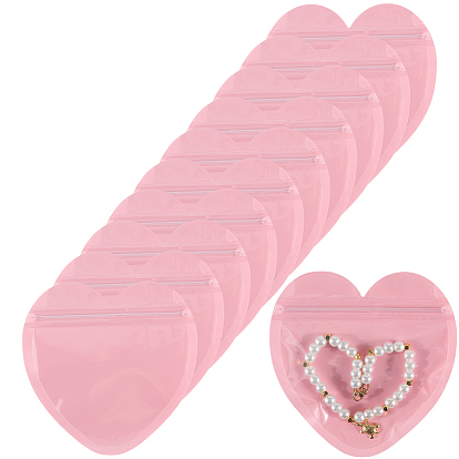 Пакет с застежкой-молнией в форме сердца для украшений, пластиковые пакеты с застежкой-молнией «инь-ян», многоразовые упаковочные пакеты, мешок с самоуплотнением