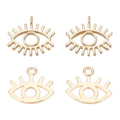 20Pcs 2 Style Brass Pendants, Eye