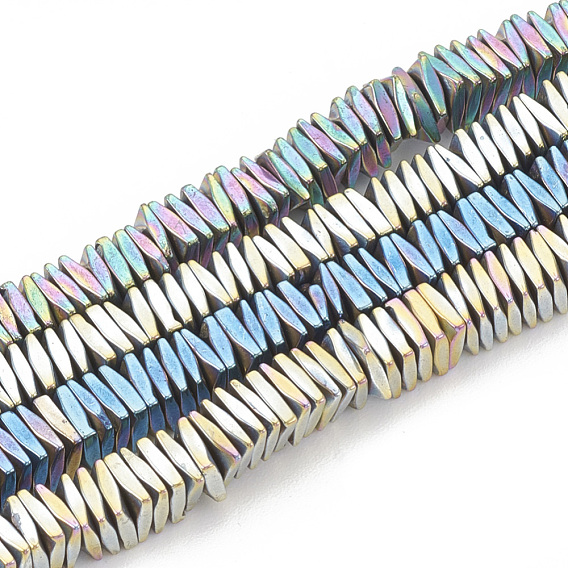 Гальванизировать немагнитных синтетический гематит бисер пряди, граненые, квадратные бусины хейши