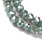 Electroplate Glass Bead Strands, Full Rainbow Plated, Faceted, Rondelle