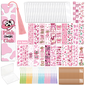 Наборы для изготовления закладок своими руками, включая закладки из крафт-бумаги для показа карточек, украшения полиэстер кисточкой, акриловые закладки-подвески и наклейки