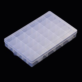 Recipientes de almacenamiento de cuentas de plástico, caja divisoria ajustable, 36 compartimentos, Rectángulo, 17.8x28x4.5 cm
