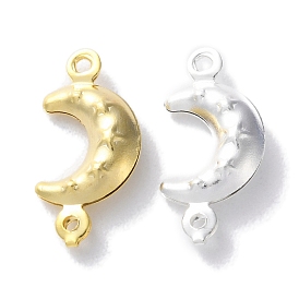 Brass Connector Charms, Cadmium Free & Lead Free, Crescent Moon with Star