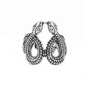 Men's Snake Wrap Alloy Open Cuff Ring, Wide Chunky Ring, Cadmium Free & Lead Free