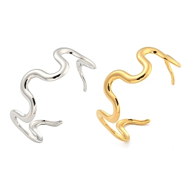 304 открытые браслеты-манжеты из нержавеющей стали, волнистая кольцо