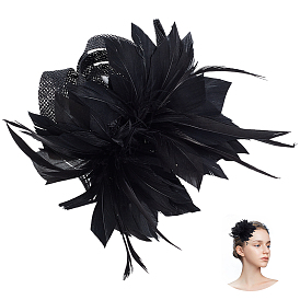 Женские заколки для волос из перьев аллигатора, с железным зажимом