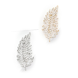 Alloy Rhinestone Brooch for Backpack Clothes, Leaf