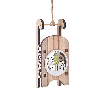 Деревянная подвеска в виде саней, подвесные украшения на елку, для украшения дома подарка партии