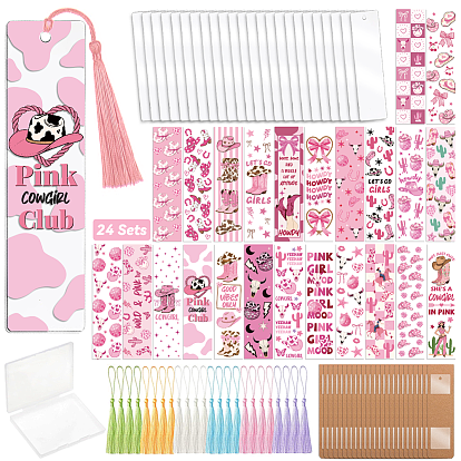 Наборы для изготовления закладок своими руками, включая закладки из крафт-бумаги для показа карточек, украшения полиэстер кисточкой, акриловые закладки-подвески и наклейки