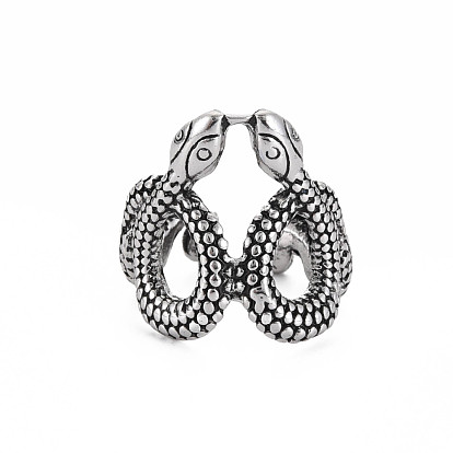 Men's Snake Wrap Alloy Open Cuff Ring, Wide Chunky Ring, Cadmium Free & Lead Free