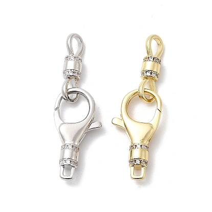 Латунный микро pave прозрачный кубический цирконий лобстер, без кадмия и без свинца, стойки покрытие, долговечный