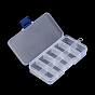 Plastic Bead Containers, Adjustable Dividers Box, Bead Storage, Removable 10 Compartments, Rectangle