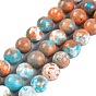 Brins de perles de jaspe impérial naturel, teint, ronde