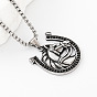 304 Stainless Steel Horseshoe Pendant Box Chain Necklaces for Women Men, Tarnish Free