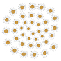 45Pcs 3 Sizes Transparent Resin Cabochons, with Golden Foil, Chrysanthemum