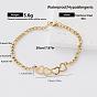 304 Stainless Steel Link Bracelets for Women, Golden