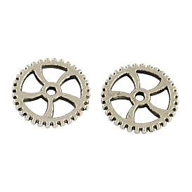 Сплавочные подвески тибетского стиля, шестерня, стимпанк прелести, без кадмия и без свинца, 18x2 мм, отверстие : 2 мм