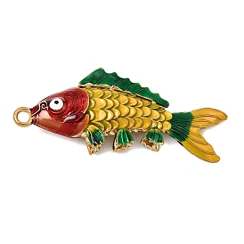 304 Edelstahl-Emaille großen Anhänger, Fisch Charme, Ionenbeschichtung (ip)