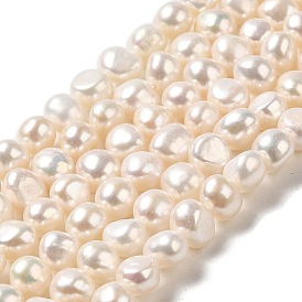 Brins de perles de culture d'eau douce naturelles, deux faces polies, note 6a+