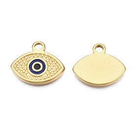 304 нержавеющей стальной эмали подвески, реальный 18 k позолоченный, злые глаза