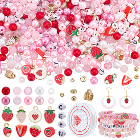 Наборы для изготовления ювелирных изделий своими руками, включая акриловые, CCB-пластиковые и полимерные бусины, подвеска из эмалевого сплава и эластичная нить