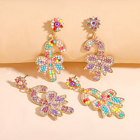 Sparkling Geometric Pentagram Earrings with Alloy and Rhinestone for Women's Bold European Style Ear Accessories
